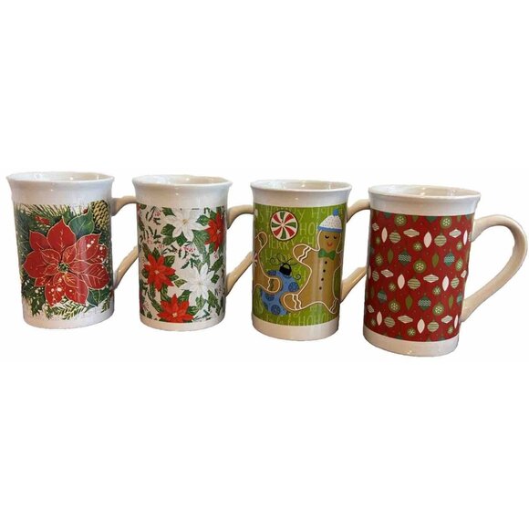 Royal Norfolk Christmas Holiday Coffee Tea Cups Mugs Lot Of 4 - Picture 2 of 6